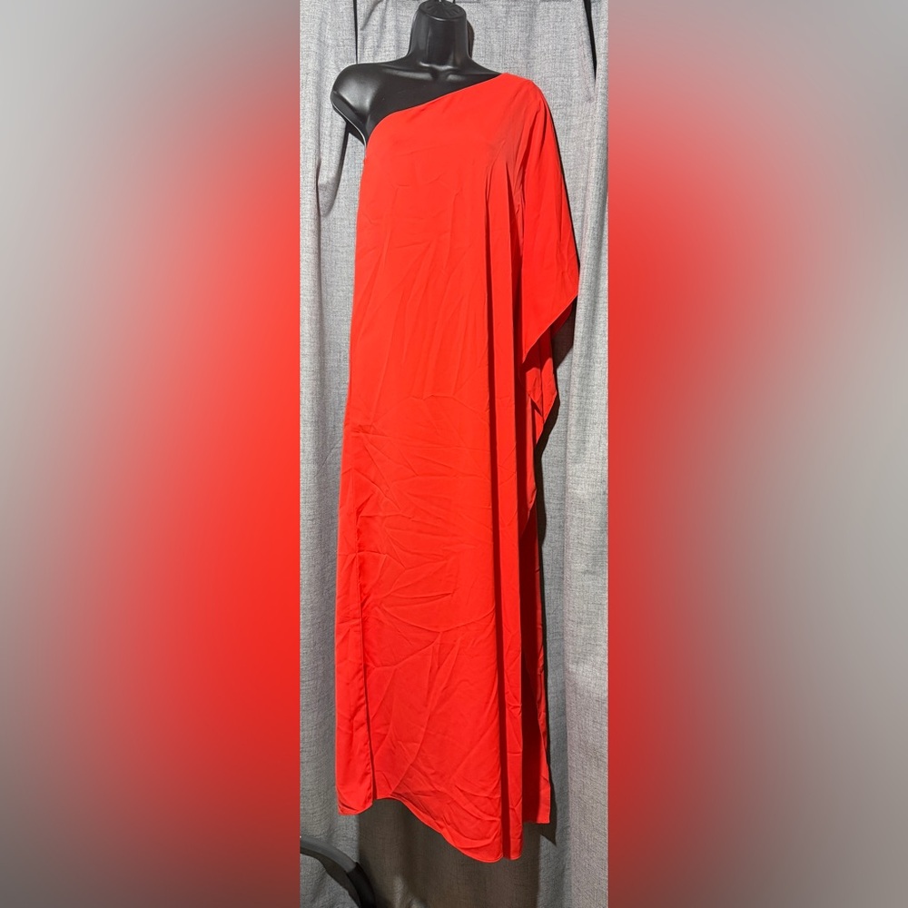 Elegant One Shoulder Orange Maxi Dress